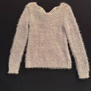Jennifer Lopez Grey Fuzzy Super Soft Medium Sweater Womens Size Medium